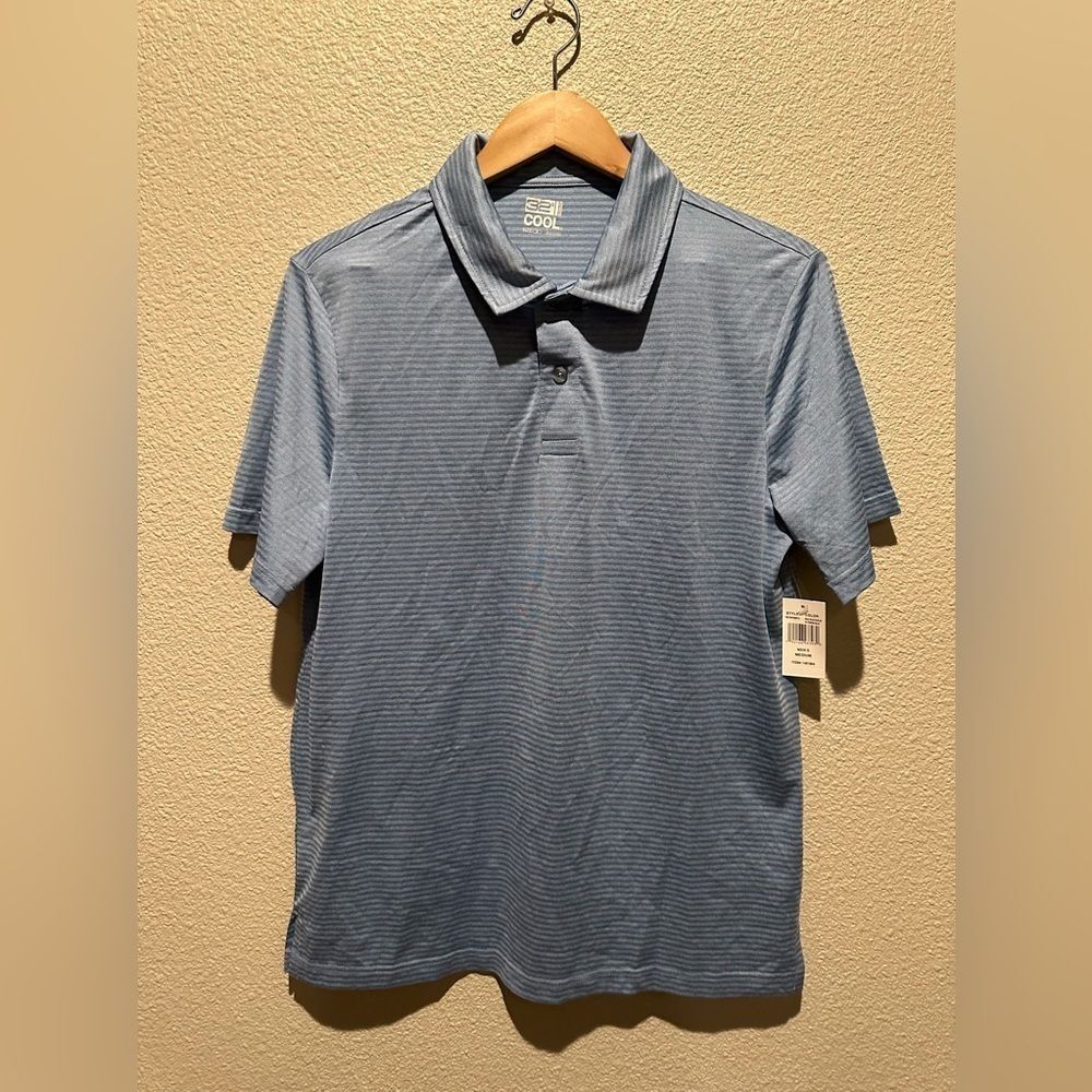 NWT 32 Degrees Baby Blue Collar Short Sleeve Shirt Size M